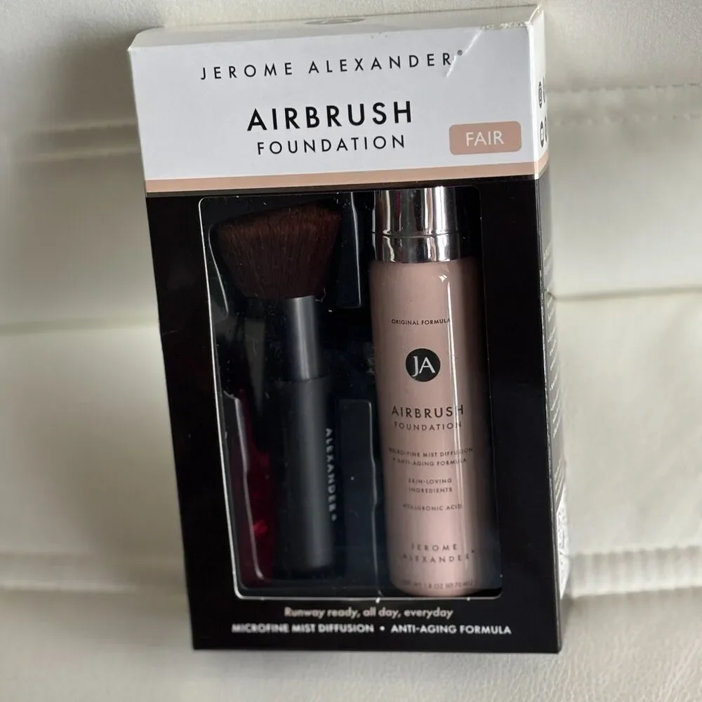 Jerome Alexander Airbrush Foundation Fair 2pc Set Foundation + Brush NEW